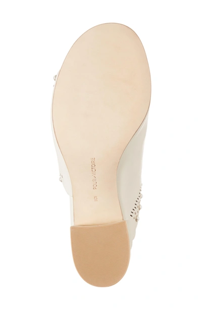 Shop Pour La Victoire Amela Embellished Slide Sandal In Bone Leather