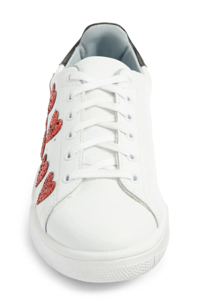 Shop Chiara Ferragni Hearts Roger Sneaker In White/ Red