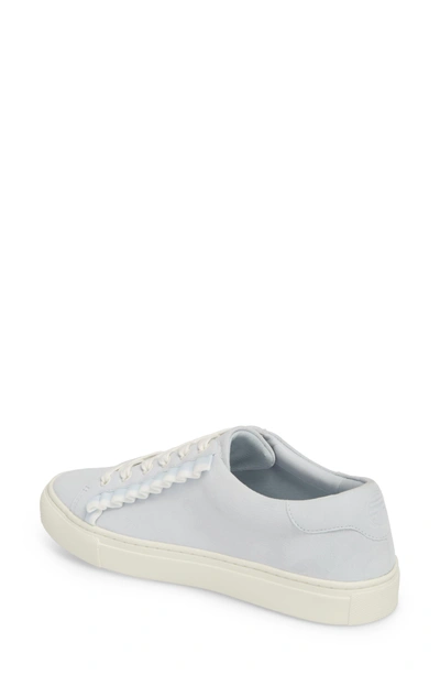 Shop Tory Sport Ruffle Sneaker In Blue Silk Suede