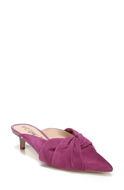 Shop Sam Edelman Laney Pointy Toe Mule In Mulberry Pink Suede