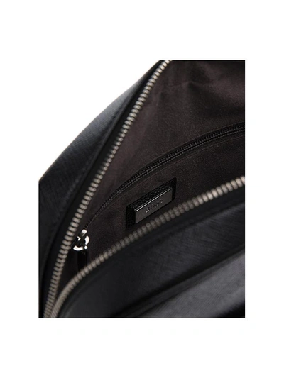 Shop Hugo Boss Leather Crossbody In Black
