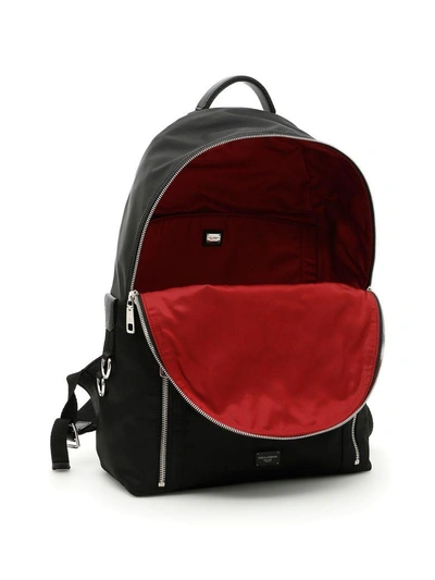 Shop Dolce & Gabbana Nylon Backpack With Prince Patch In Nero-neronero