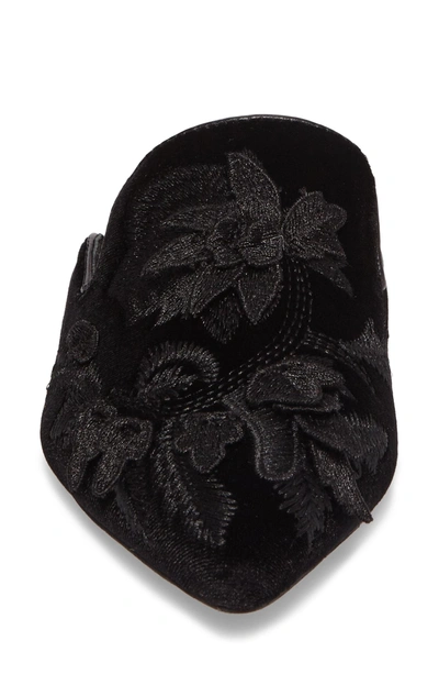 Shop Jeffrey Campbell Claes Applique Loafer Mule In Black Velvet