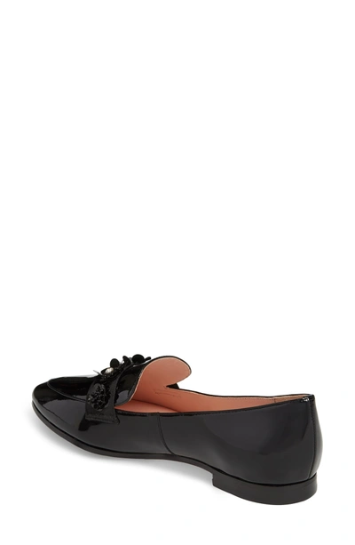 Shop Kate Spade Cleo Embellished Loafer In Black Patent