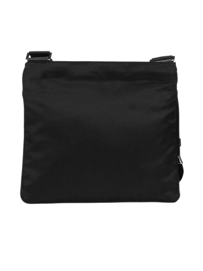 Shop Prada Logo Plaque Shoulder Bag In Nero