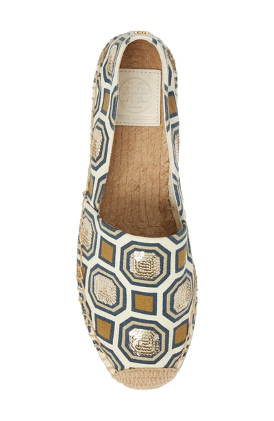 Tory Burch Cecily Sequin Embellished Espadrille In Octagon Square/ New  Ivory | ModeSens