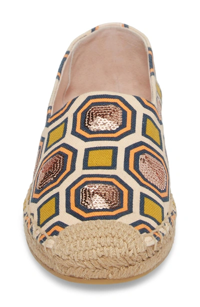 Shop Tory Burch Cecily Sequin Embellished Espadrille In Octagon Square/ Ballet Pink