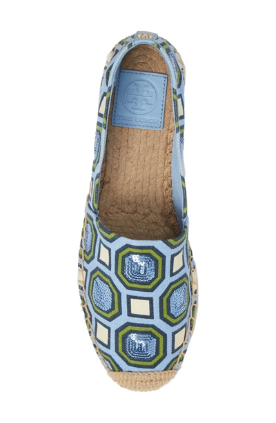 Tory Burch Women's Cecily Embellished Espadrilles In Octagon Square/ Light  Chambray | ModeSens