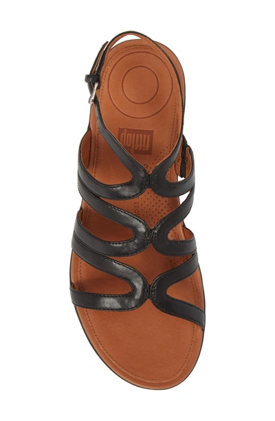 Shop Fitflop Strata Gladiator Sandal In Black Leather