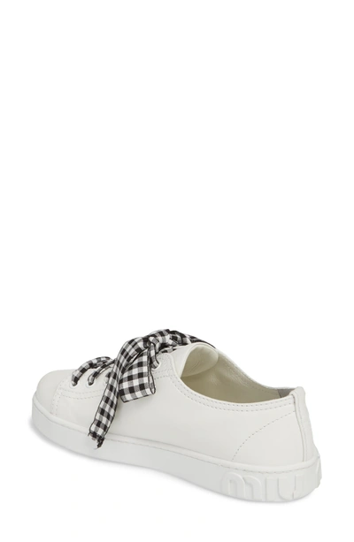 Shop Miu Miu Logo Patch Sneaker In White