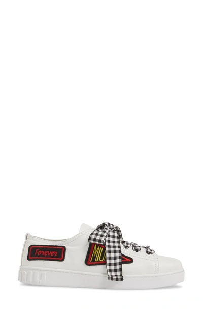 Shop Miu Miu Logo Patch Sneaker In White