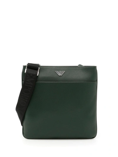 Shop Emporio Armani Messenger Bag In Bottle Greenverde