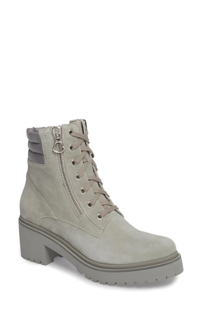 Shop Moncler Viviane Military Boot In Light Grey