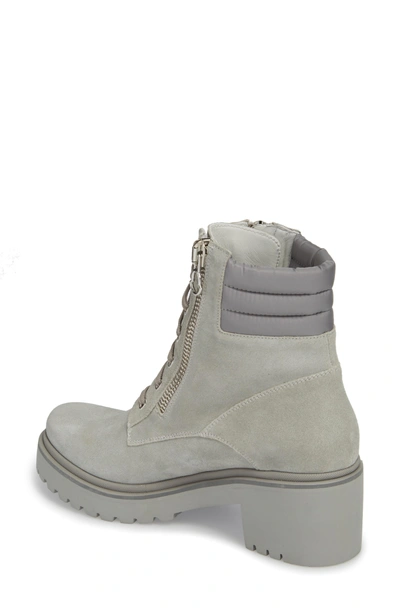 Shop Moncler Viviane Military Boot In Light Grey