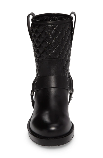 Shop Valentino Rockstud Quilted Harness Bootie In Black