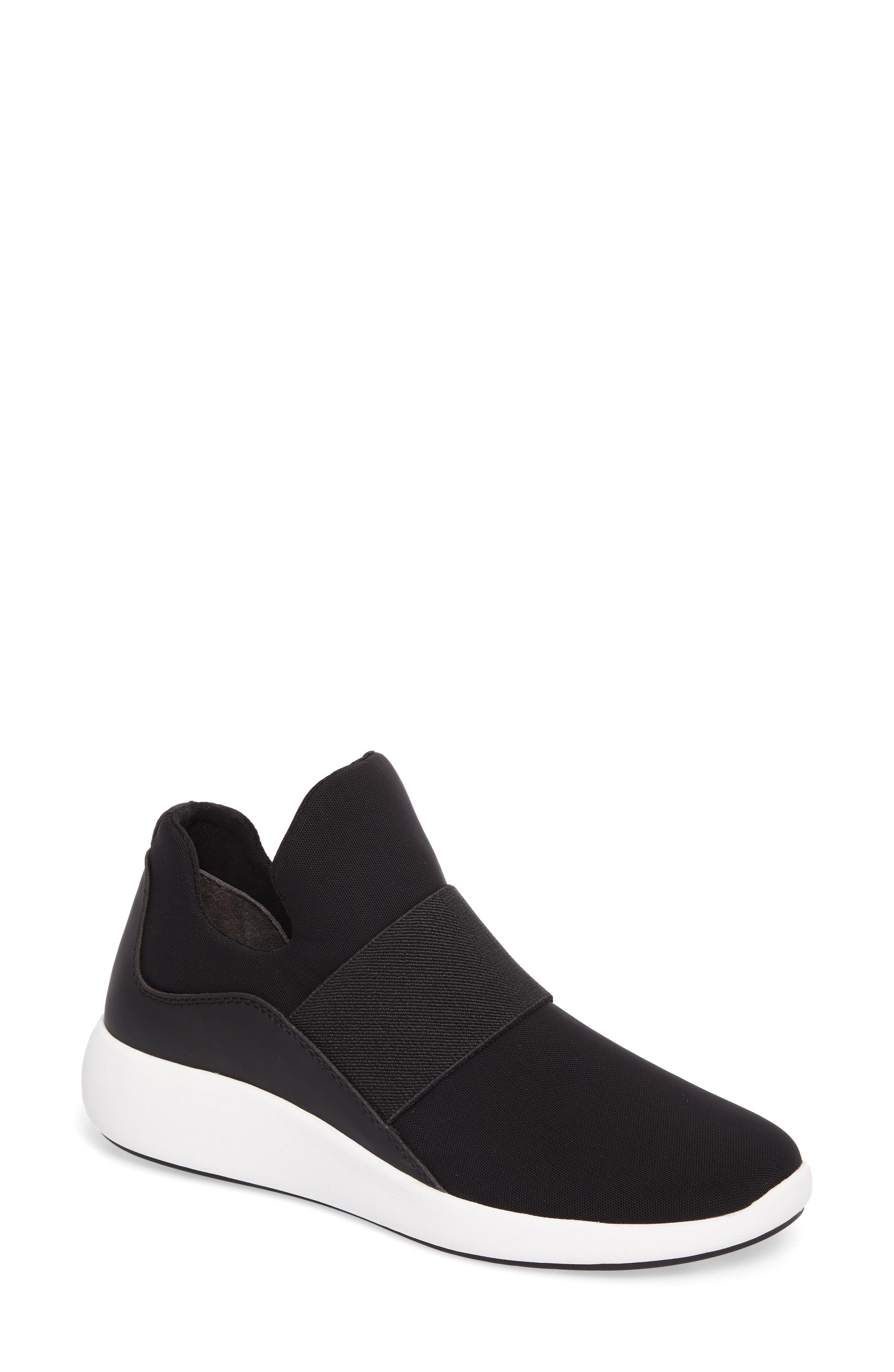 donna karan cory slip on sneakers black