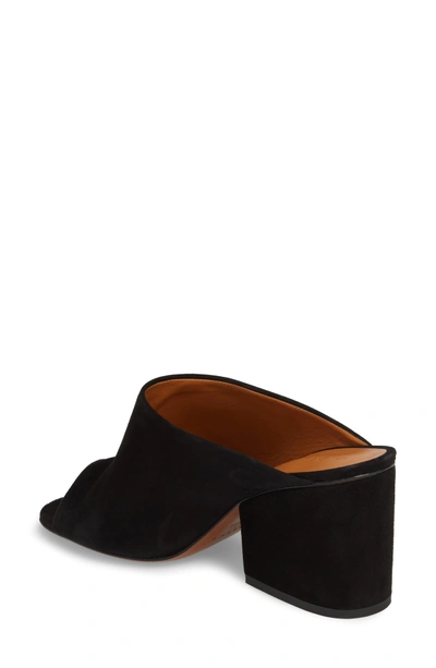 Shop Robert Clergerie Caren Peep Toe Mule In Black Suede