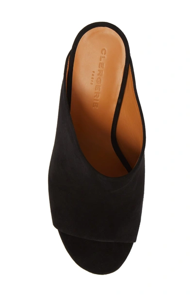 Shop Robert Clergerie Caren Peep Toe Mule In Black Suede