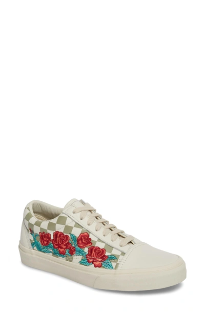 Vans Old Skool Dx Rose Embroidered Sneakers In White | ModeSens