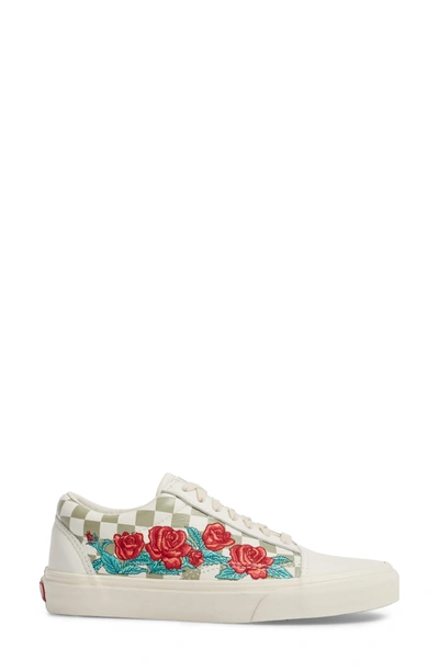 Vans Old Skool Dx Rose Embroidered Sneakers In White | ModeSens