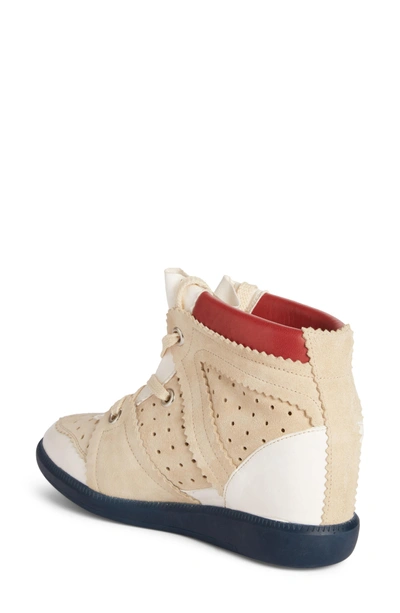 Shop Isabel Marant Betty Wedge Sneaker In White