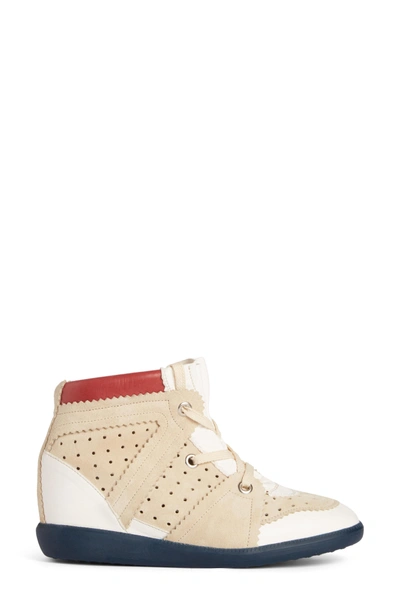 Shop Isabel Marant Betty Wedge Sneaker In White