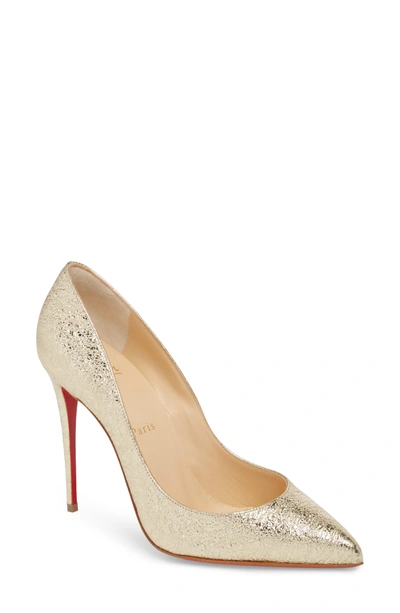 Shop Christian Louboutin Pigalle Follies Pointy Toe Pump In Platine