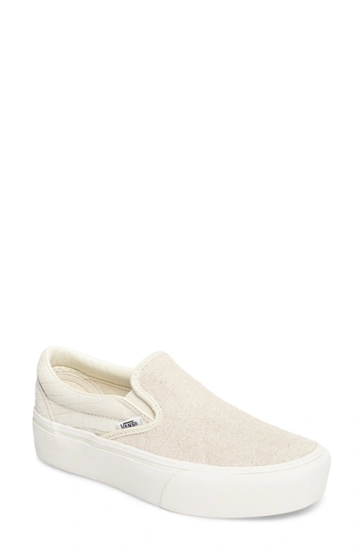 Shop Vans Platform Slip-on Sneaker In Turtledove/ Blanc De Blanc