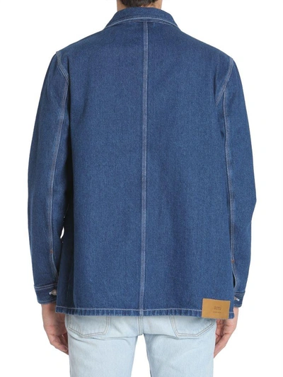 Shop Ami Alexandre Mattiussi Worker Denim Jacket In Blu