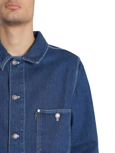 Shop Ami Alexandre Mattiussi Worker Denim Jacket In Blu