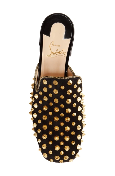 Shop Christian Louboutin Mulaconka Spiked Mule In Black/ Gold