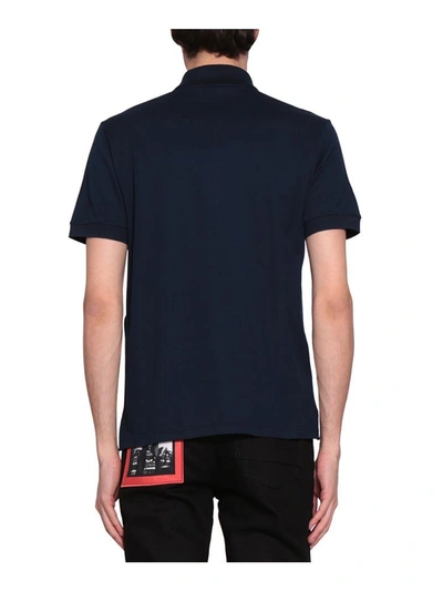 Shop Alexander Mcqueen Skull Cotton Polo T-shirt In Blu