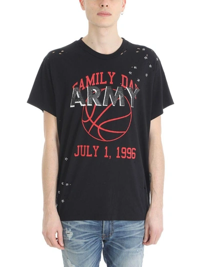 Shop Amiri Vintage Army Black Cotton T-shirt