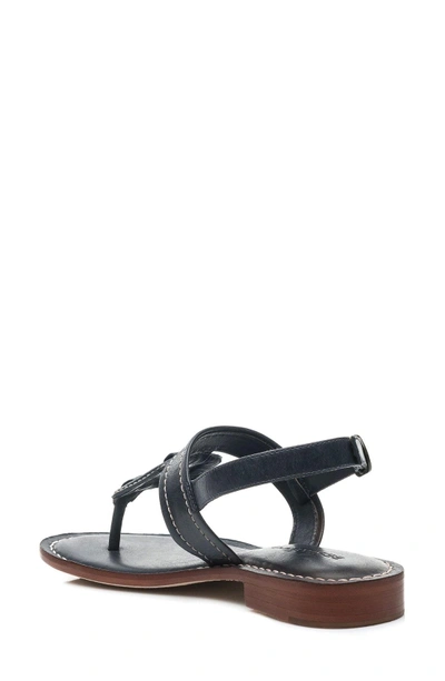 Shop Gucci Tegan Sandal In Navy Leather