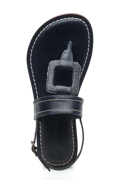 Shop Gucci Tegan Sandal In Navy Leather