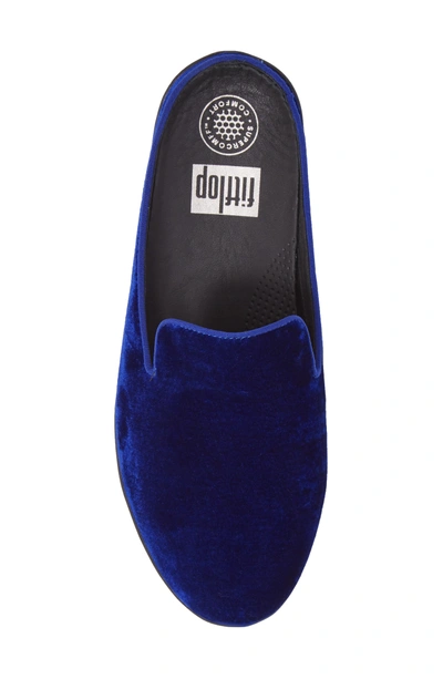 Shop Fitflop Superskate Velvet Mule In Midnight Navy