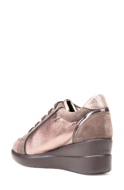 Geox Stardust Wedge Sneaker In Chestnut Leather | ModeSens
