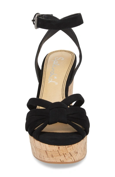 Shop Splendid Fallon Wedge Sandal In Black Suede