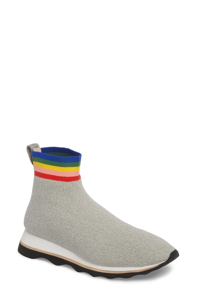 Shop Loeffler Randall Scout Sock Sneaker In Grey/ Rainbow