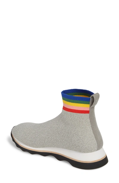 Shop Loeffler Randall Scout Sock Sneaker In Grey/ Rainbow