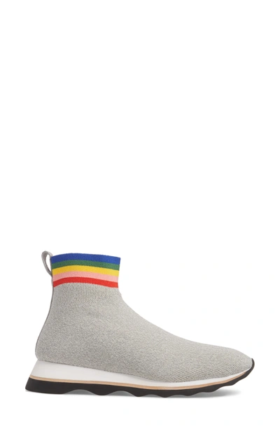 Shop Loeffler Randall Scout Sock Sneaker In Grey/ Rainbow