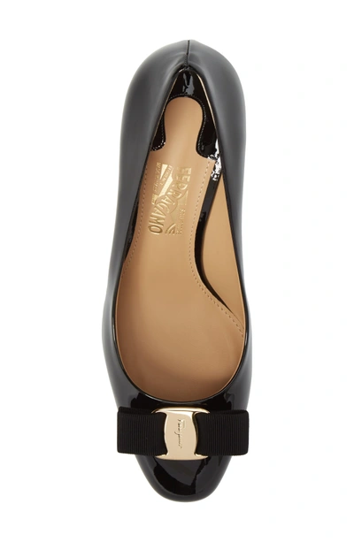 Shop Ferragamo Erice Bow Pump In Black