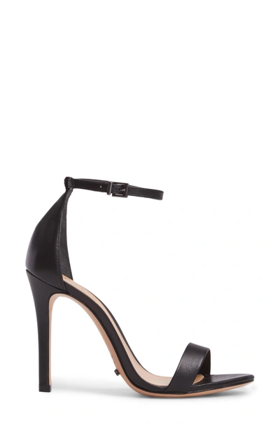 Schutz Cadey Lee Croc-print Stiletto Sandals In Black Leather