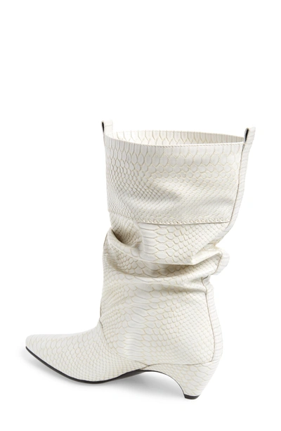 Shop Stella Mccartney Python Embossed Slouch Boot In White