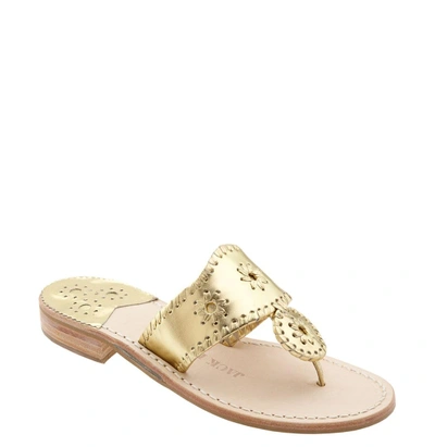 Shop Jack Rogers Whipstitched Flip Flop In White/ Gold