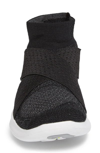 Shop Nike Free Run Flyknit Motion 2017 In Black/ White/ Dark Grey/ Volt