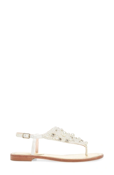 Shop Kate Spade Sama Embellished Thong Sandal In Ivory
