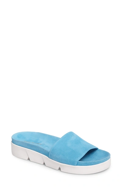 Shop Stuart Weitzman Landslide Sandal In Water Suede