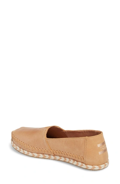 Shop Toms Alpargata Slip-on In Honey Leather Rope Sole