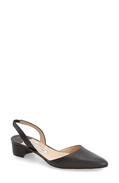 Shop Manolo Blahnik Aspro Block Heel Pump In Black Leather